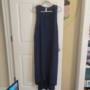 Stylus JC Penney Chic Navy High Low Sleeveless pockets scoop neck Sz3x Dress